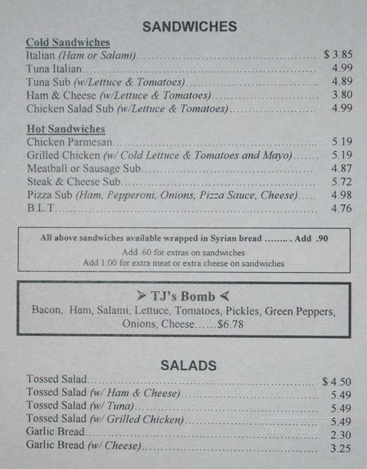 Menu page 1