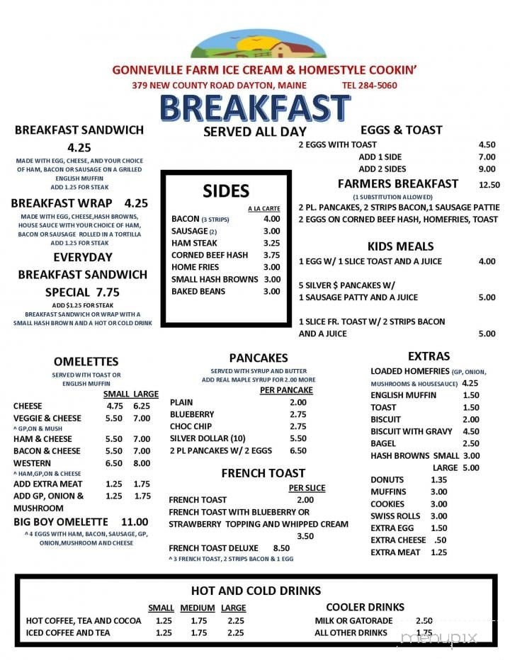 Menu page 1