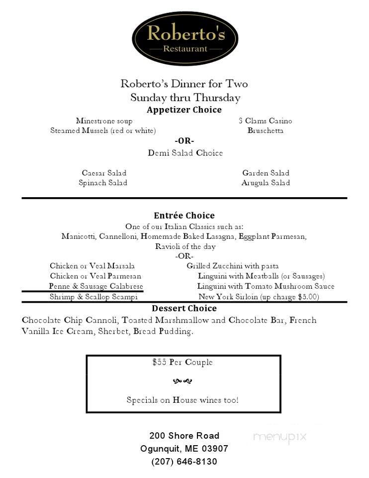 Menu page 1