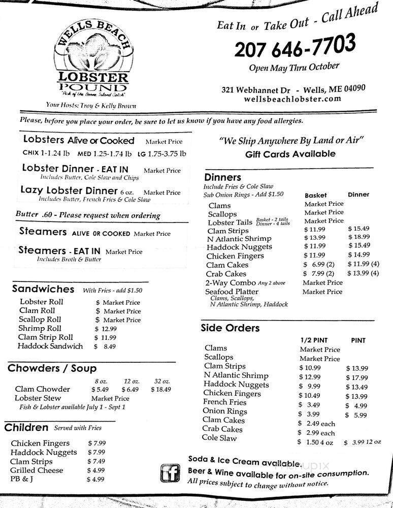 Menu page 1
