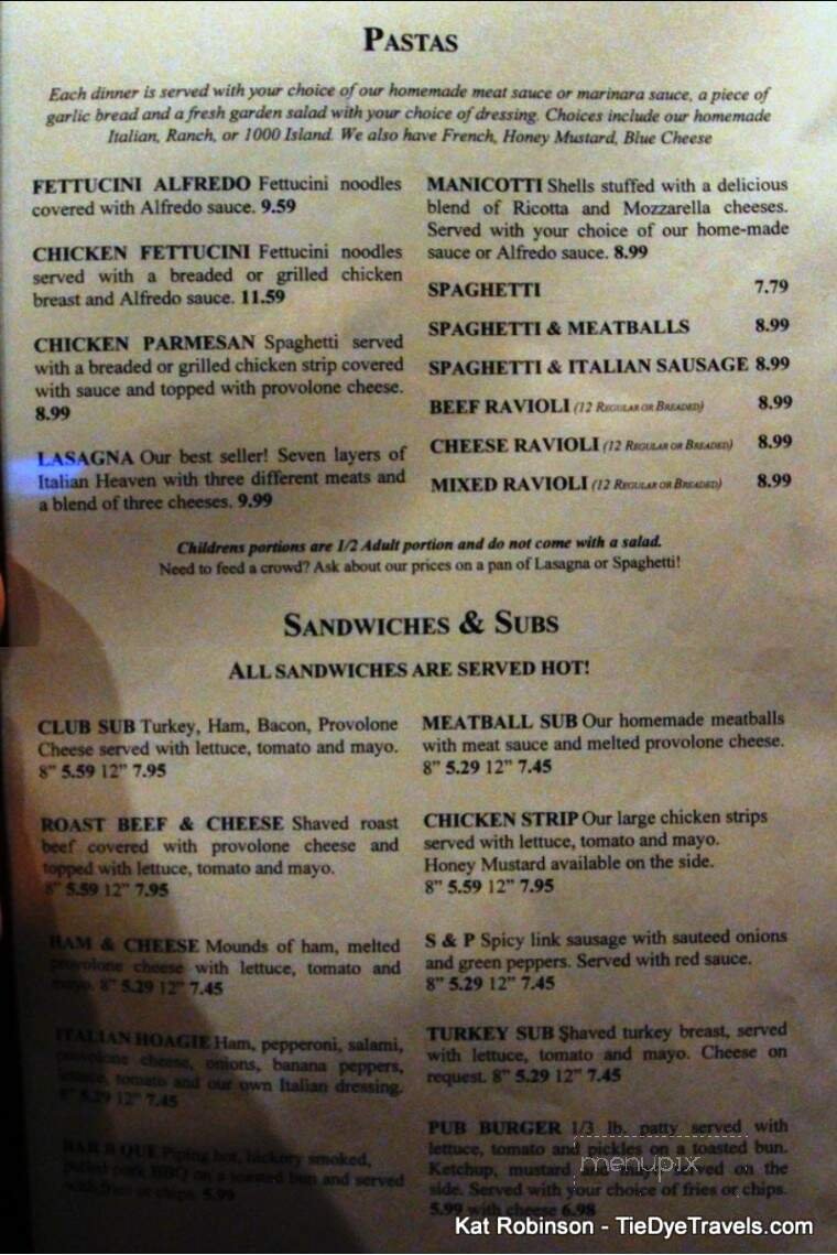 Menu page 1