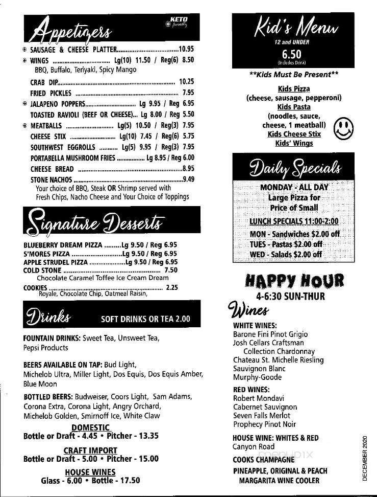 Menu page 1