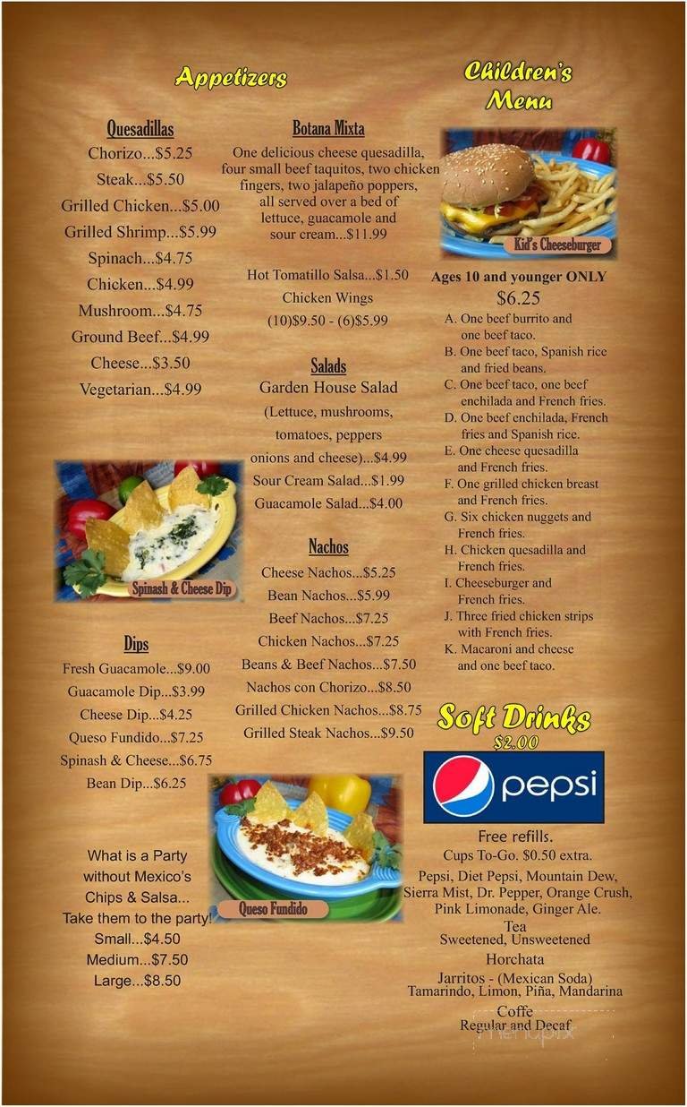 Menu page 1