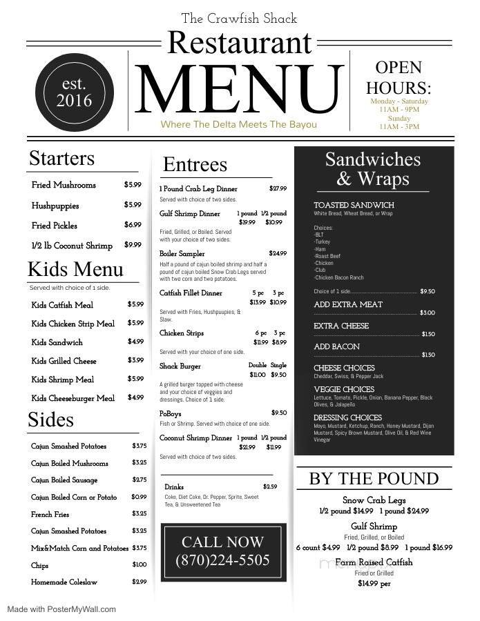 Menu page 1