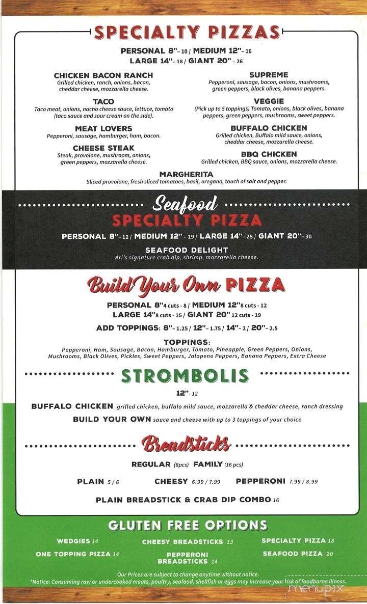 Menu page 1