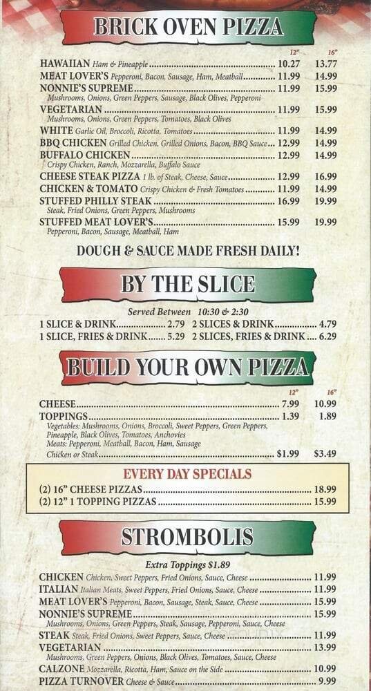 Menu page 1