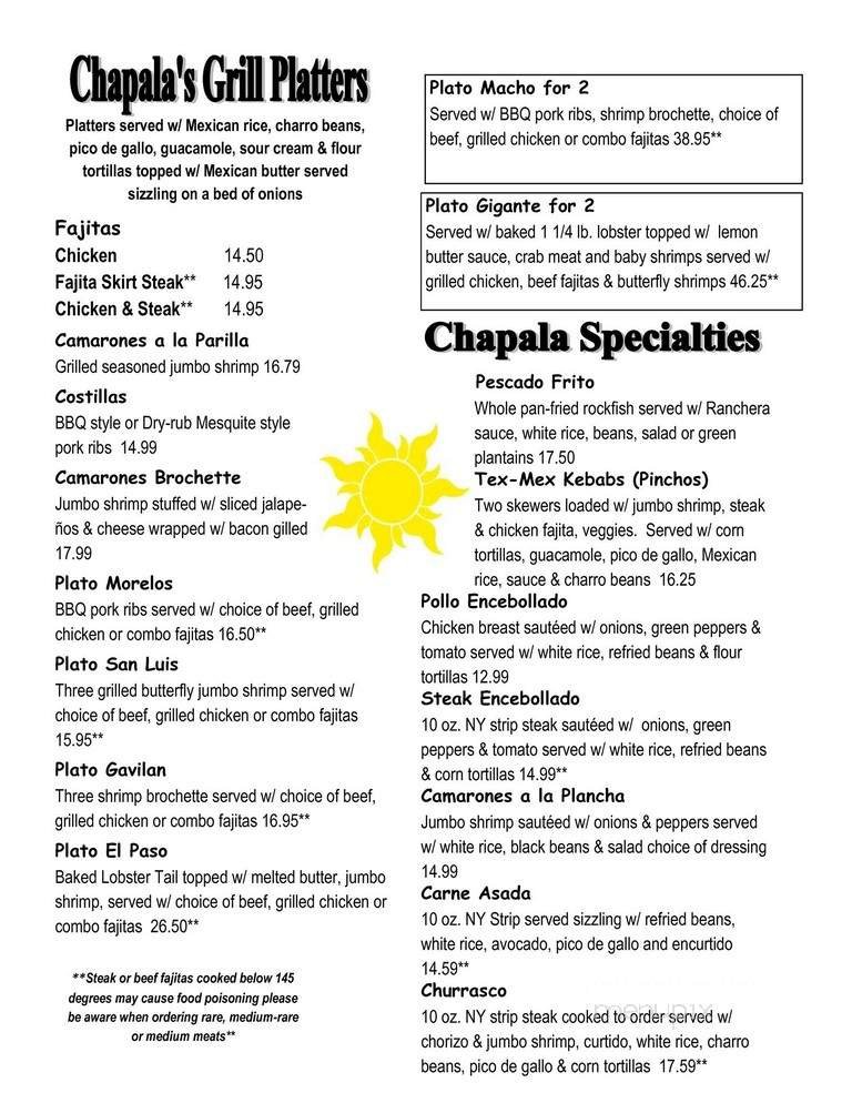 Menu page 1