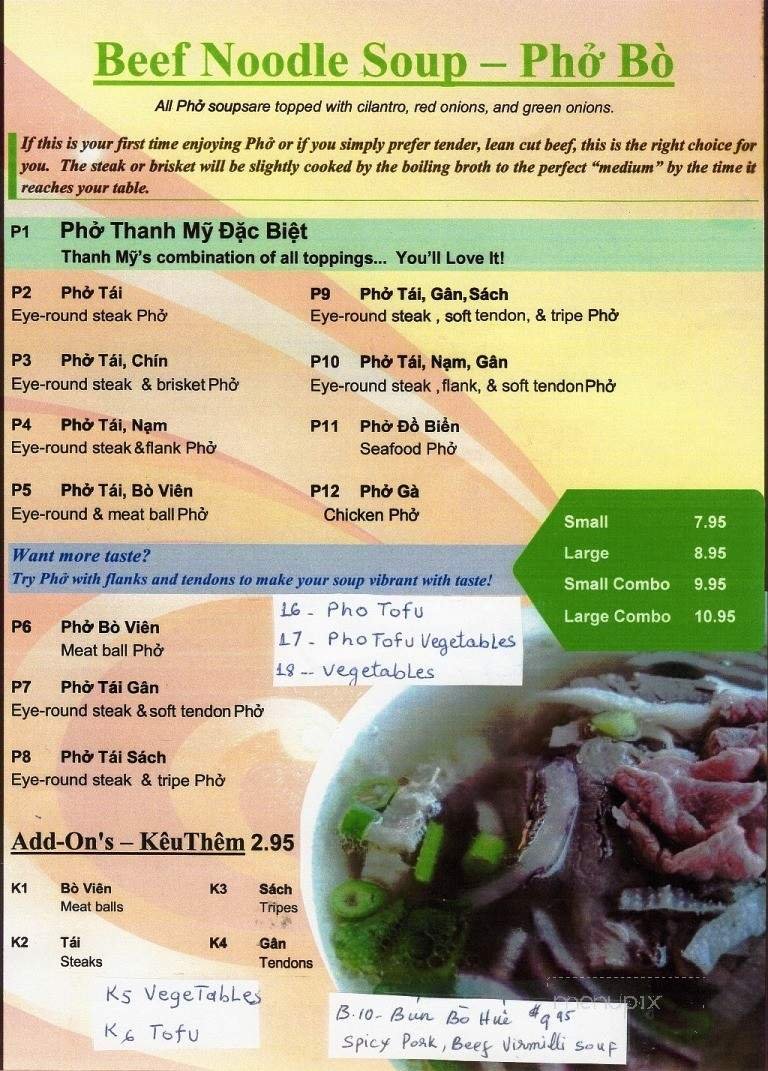 Menu page 1