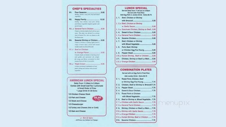 Menu page 1