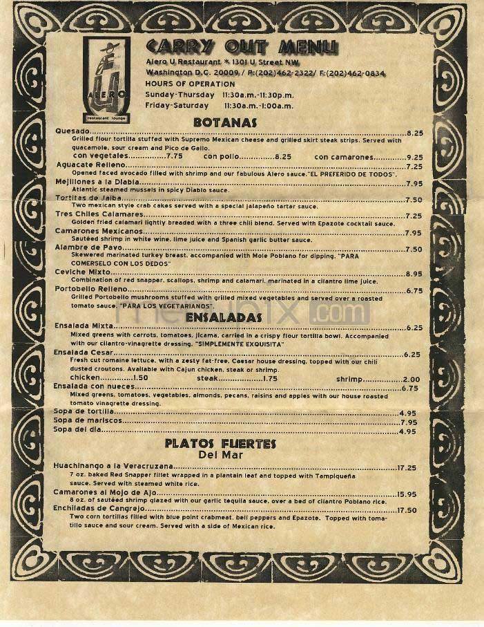 Menu page 1