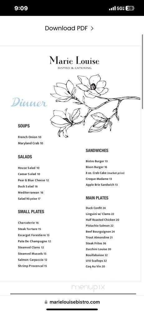 Menu page 1