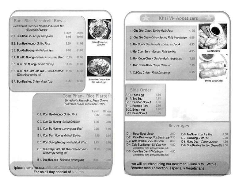 Menu page 1