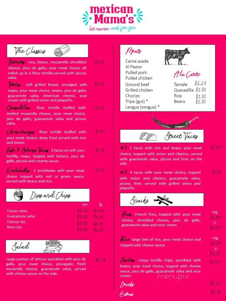 Menu page 1