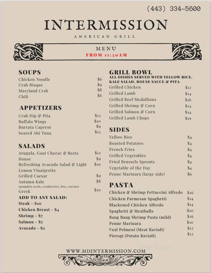 Menu page 1