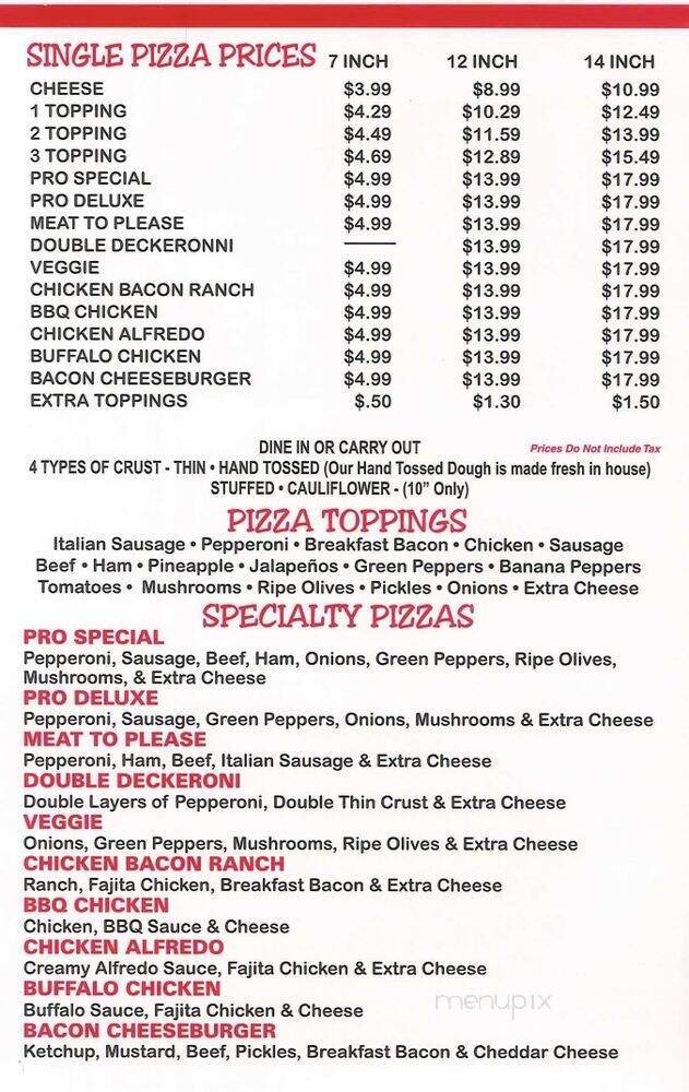 Menu page 2