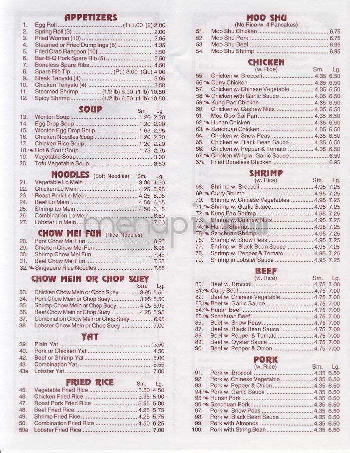 Menu page 1