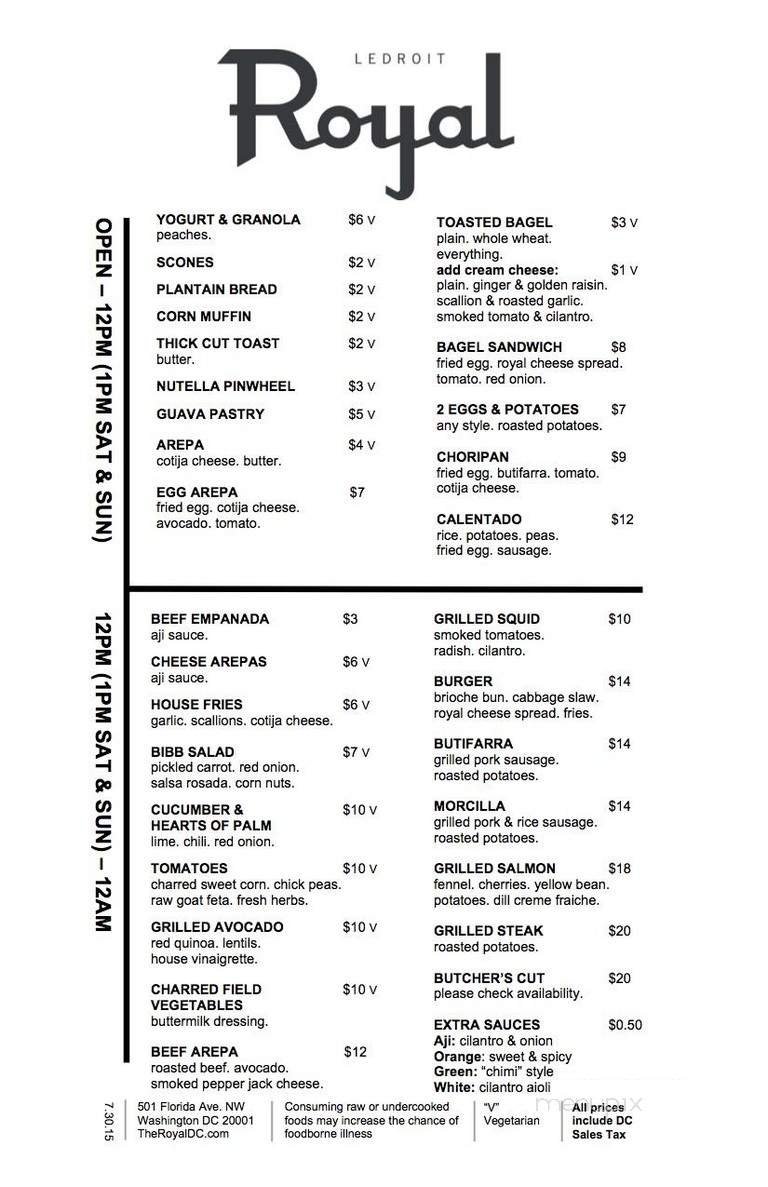 Menu page 1