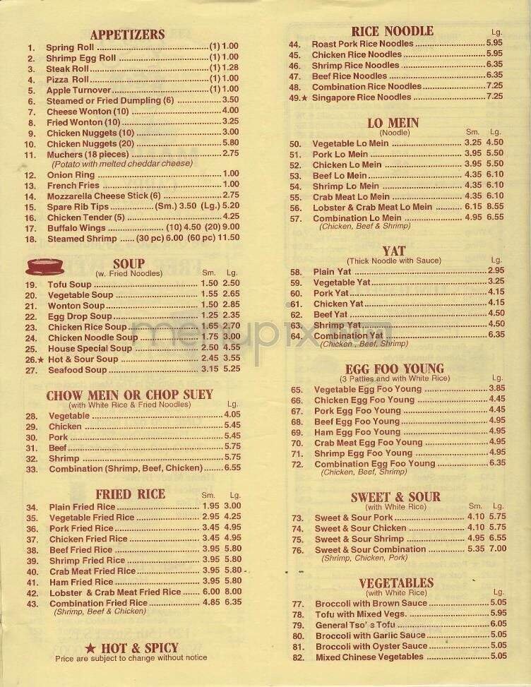 Menu page 1