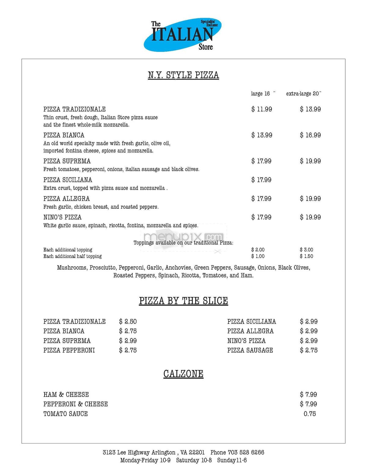 Menu page 1