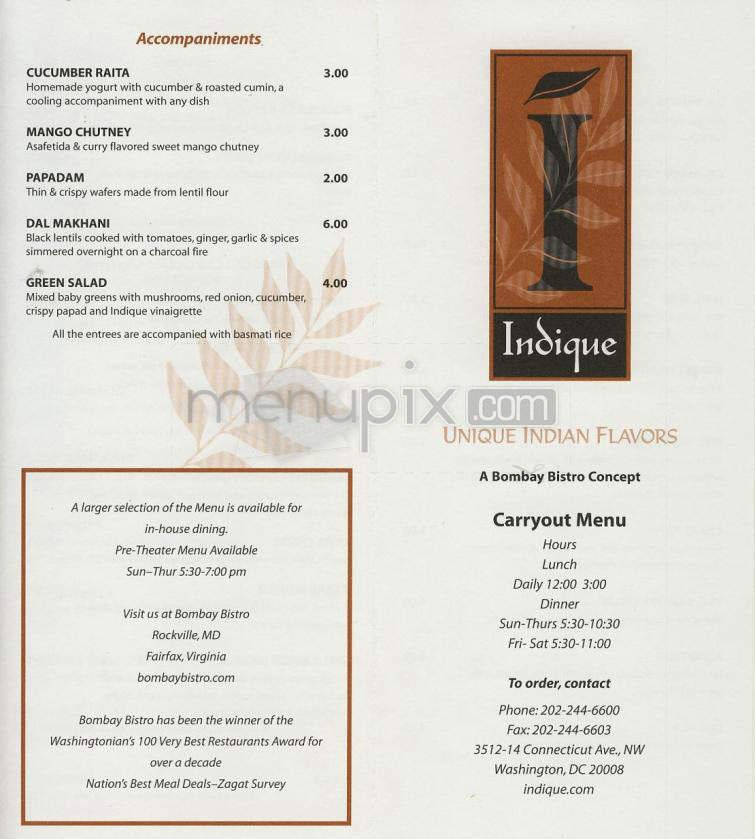 Menu page 1
