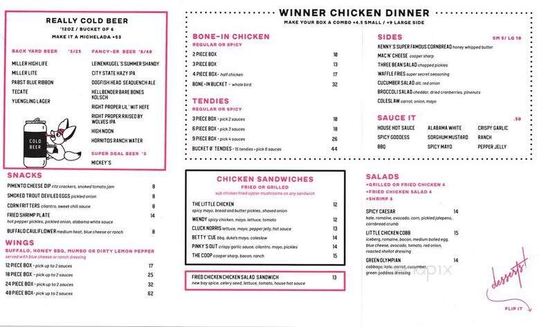 Menu page 1