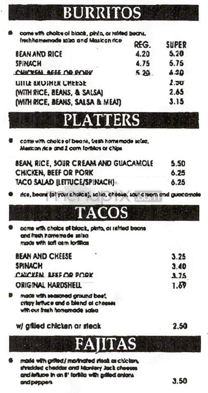 Menu page 1