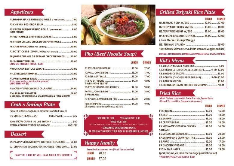 Menu page 2