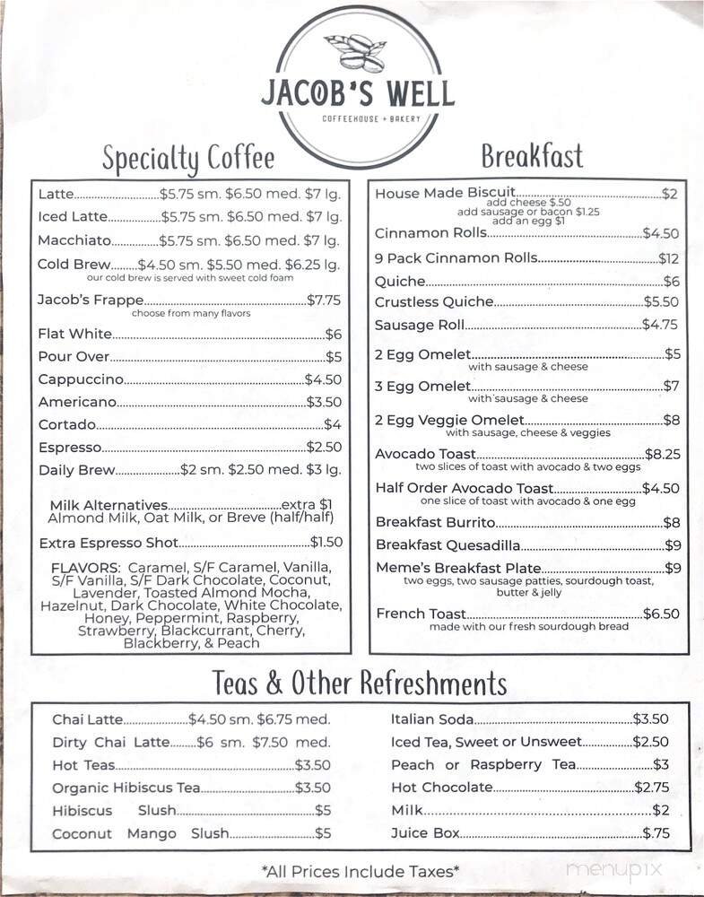 Menu page 1