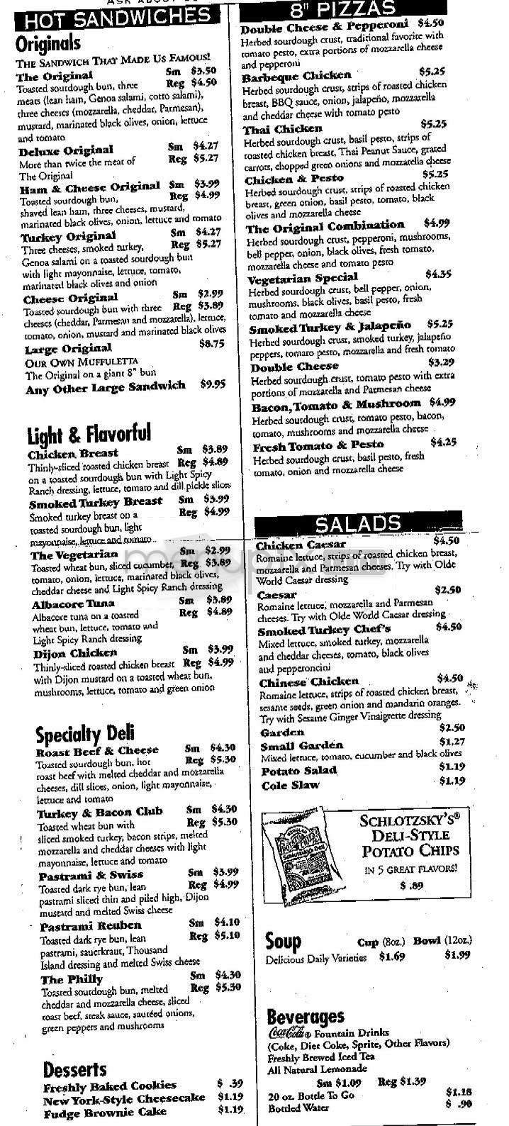 Menu page 1