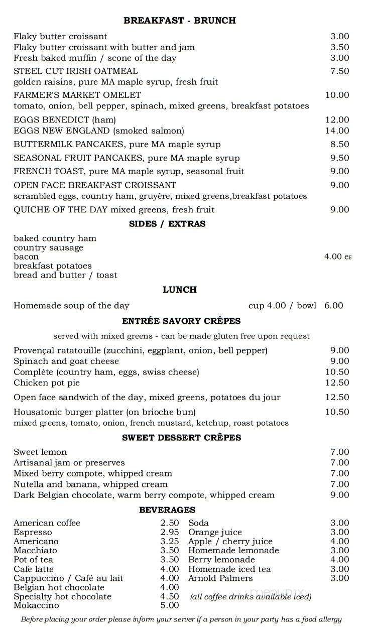 Menu page 1