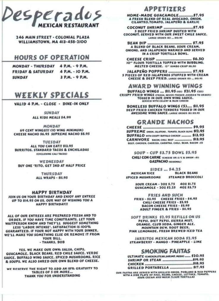Menu page 1
