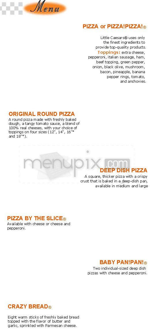 Menu page 1