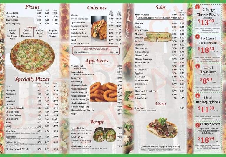 Menu page 1