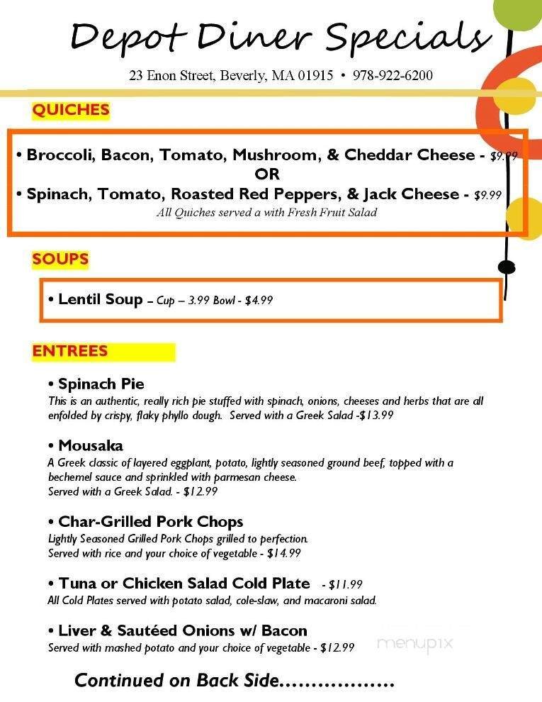 Menu page 1
