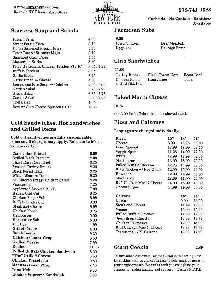 Menu page 1