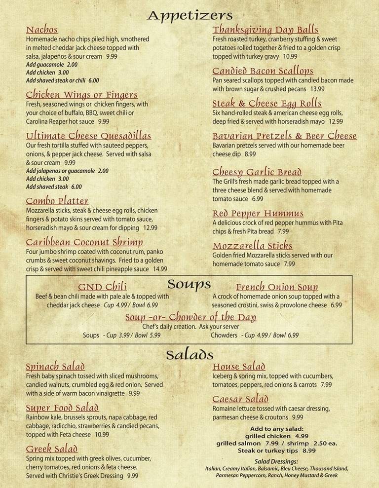 Menu page 1