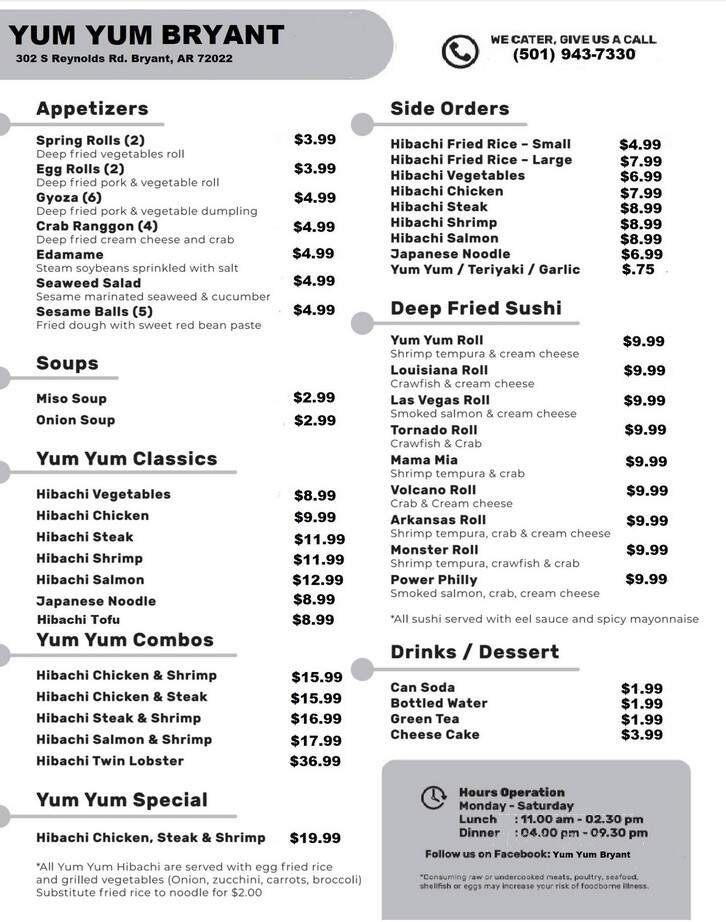 Menu page 1