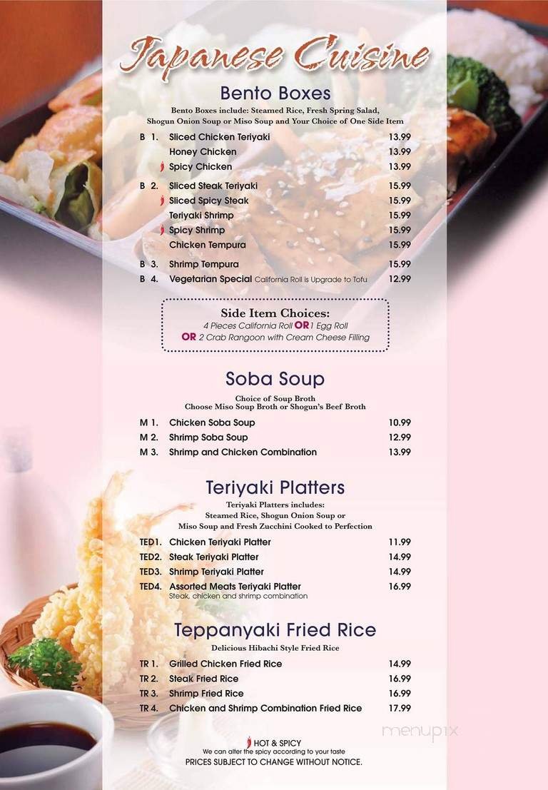 Menu page 8