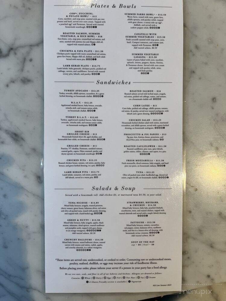 Menu page 1