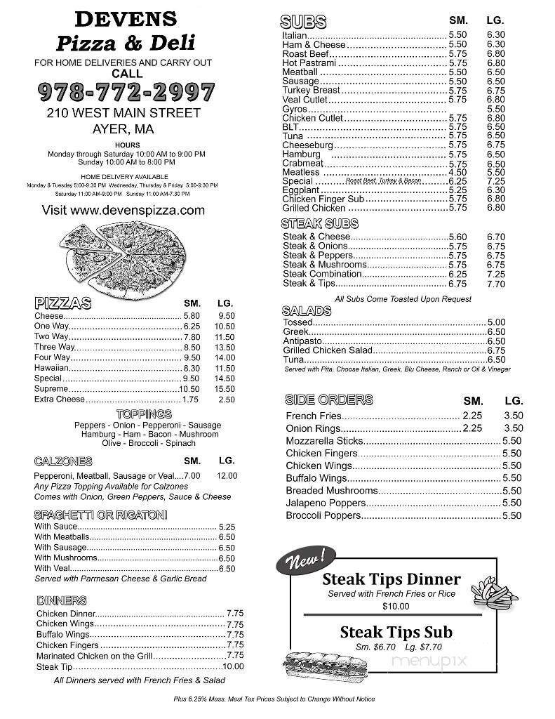 Menu page 1