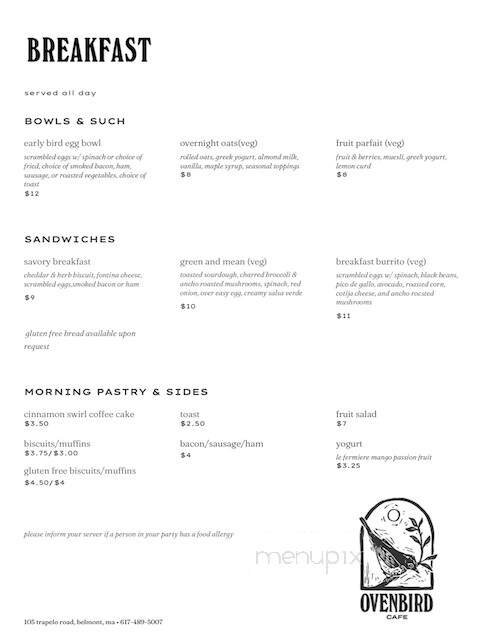 Menu page 1