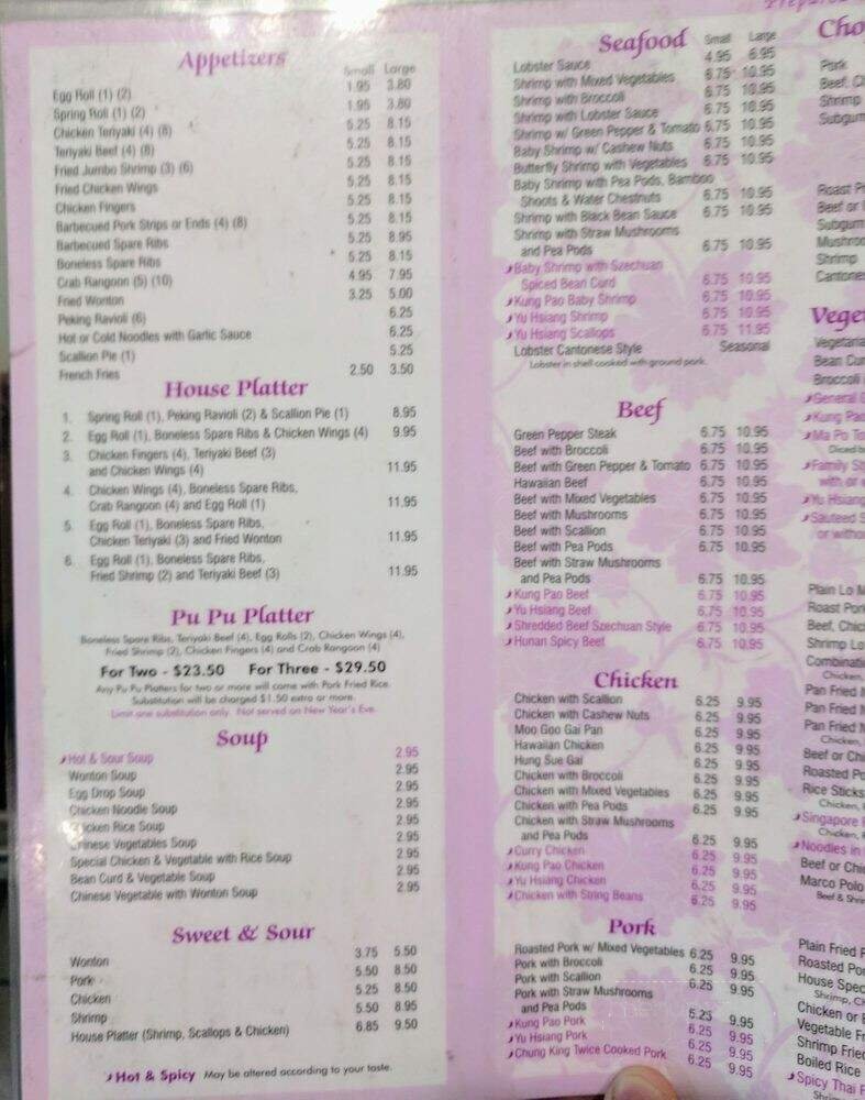 Menu page 1