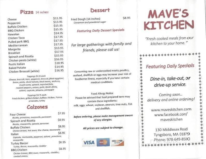 Menu page 1