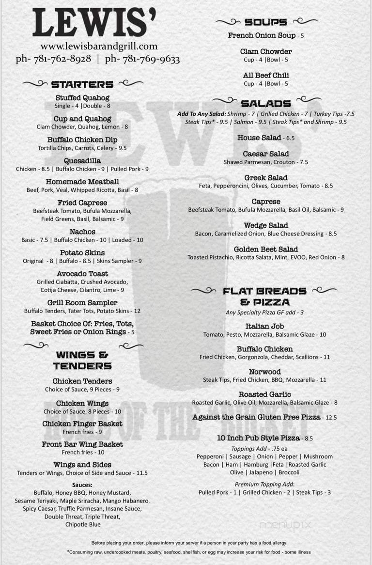 Menu page 1