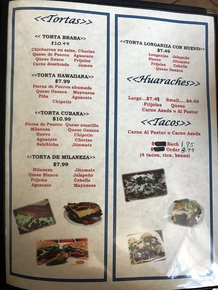Menu page 1