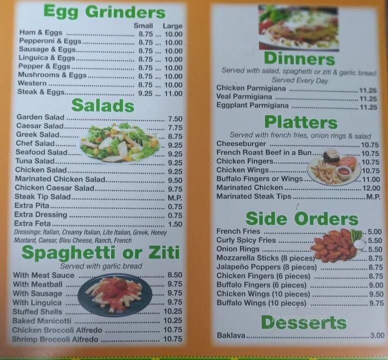 Menu page 1