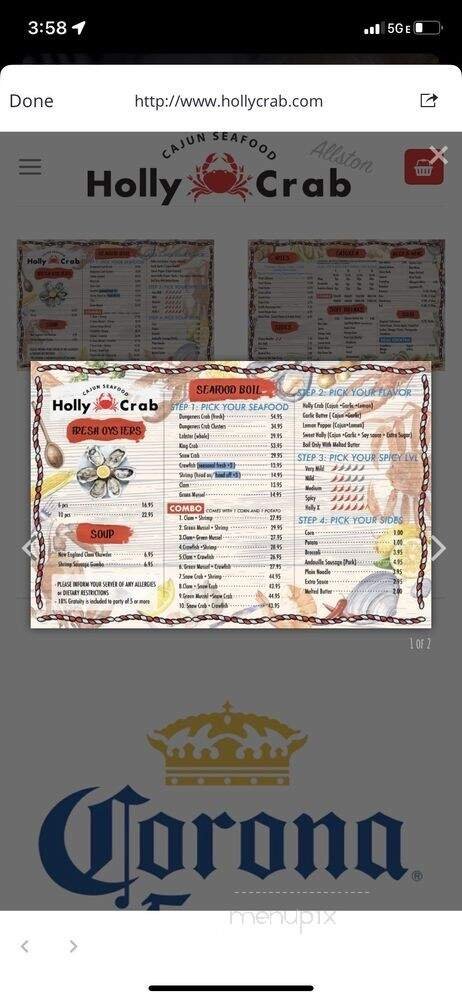 Menu page 1