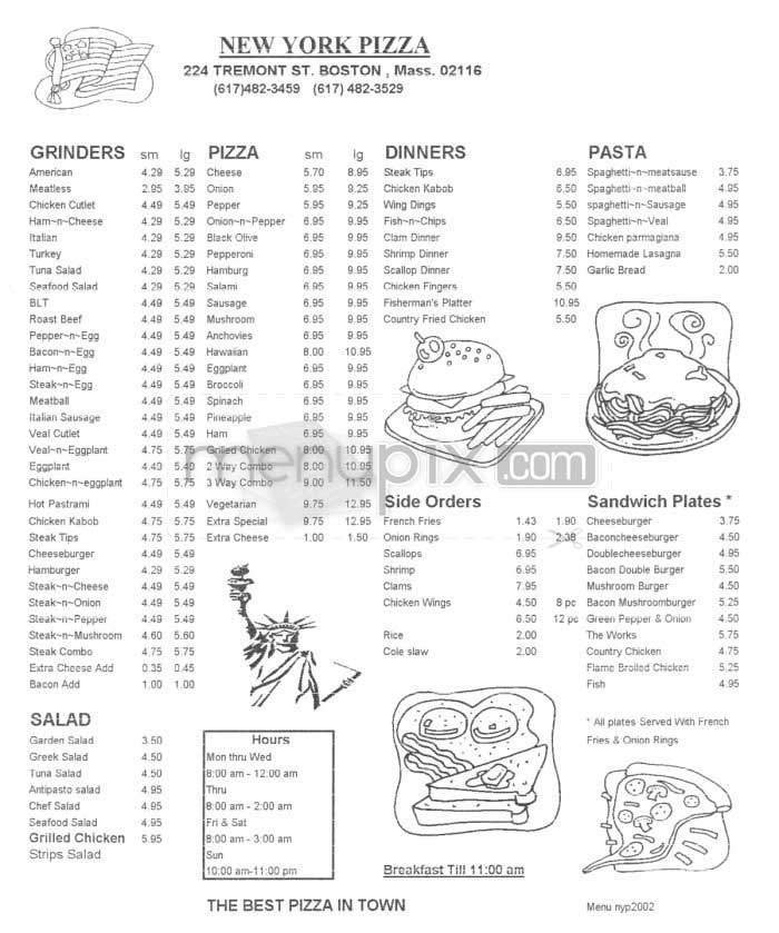 Menu page 1