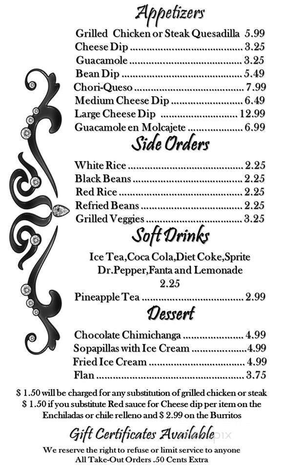 Menu page 1