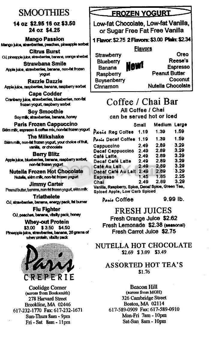 Menu page 1
